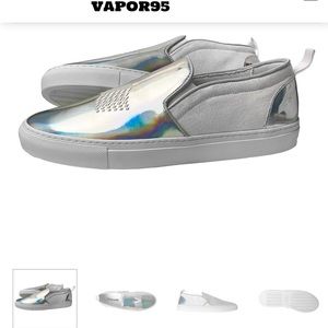 Unisex VAPOR95 Shoes Liquid Metal Slip On Holographic Metallic Silver Men’s 7.5